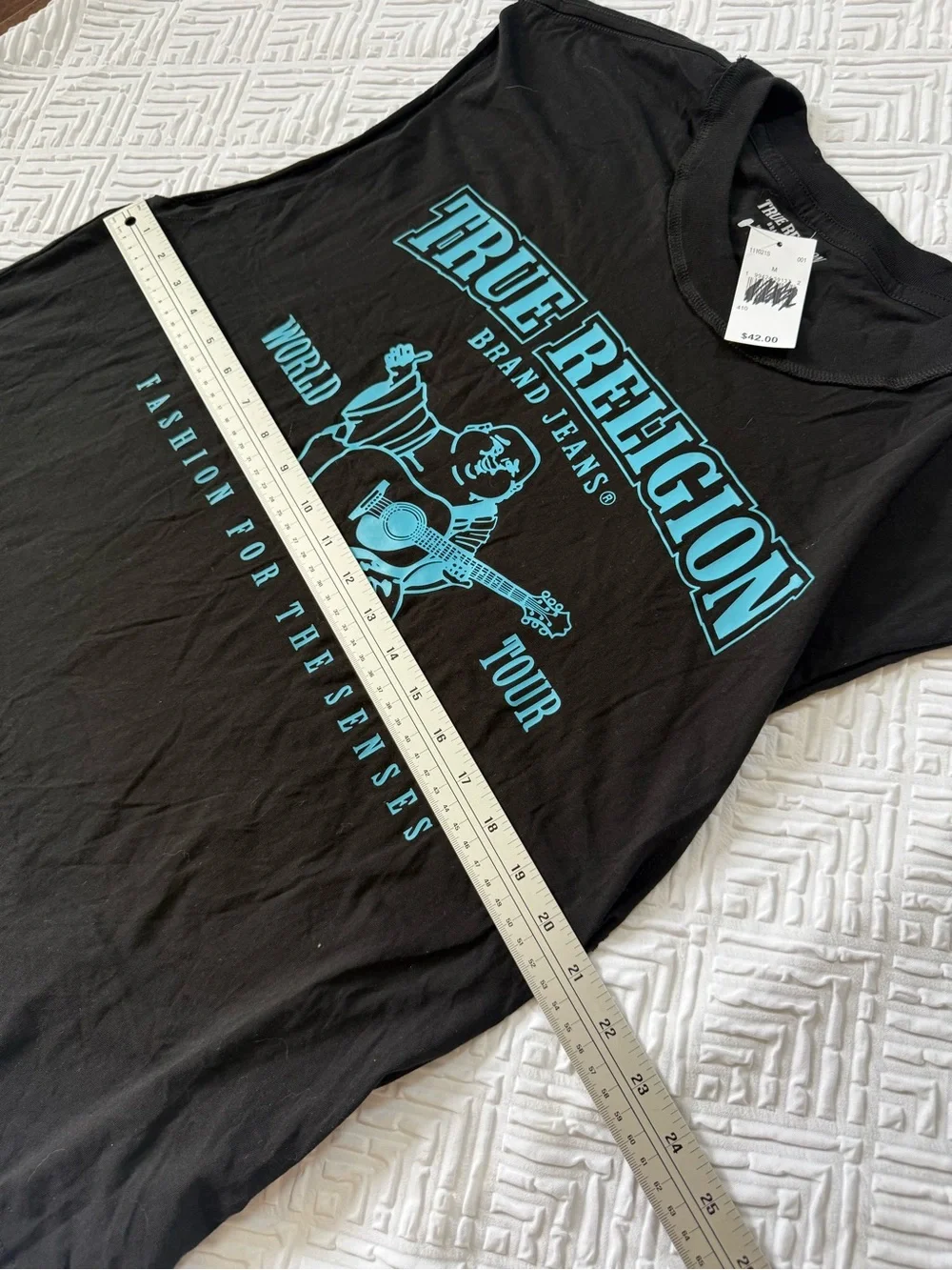 True Religion Black Sleeveless Graphic Tshirt.. Size Medium